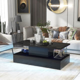 ZNTS ON-TREND Coffee Table Cocktail Table Modern Industrial Design with LED lighting, 16 colors with a WF287358AAB