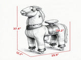 37.4 Inch Ride-On Horse for Kids Ages 412, Plush Riding Pony with Rolling Wheels for Active Play, 76271873