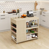 ZNTS Kitchen Island Cart,Rolling Serving Utility Trolley Cart Modern Kitchen Island with Storage Drawer W688P194208