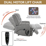 Dual Motor Heat Massage Infinite Position Up to 350 LBS Electric Power Lift Recliners with W3224P288433