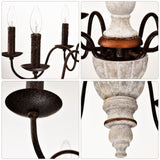 Retro white and Rust Color Chandelier With Light Fixture 6 Light Pendant Light W1592P233588