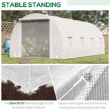 ZNTS 19' x 10' x 7 Steel Frame Walk-In Tunnel Greenhouse Garden Warm House- White-AS 52824672