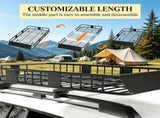 63.8 x 39 x 6.3 Inch Adjustable Cargo Basket, 220 lbs Capacity Car Roof Rack Basket for Cars SUVs 35064237