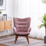 Leiria Contemporary Silky Velvet Tufted Accent Chair with Ottoman, Mauve T2574P164274