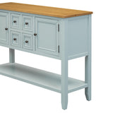 Series Ample Storage Vintage Console Table with Four Small Drawers and Bottom Shelf for Living 51302521
