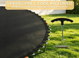 Black 12' Trampoline Replacement Mat 72 V-Hooks, Fits 5.5" Springs, for Backyard Old Trampoline 13394993