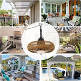 Waterproof Outdoor Ceiling Fan with Lights Remote Control W2738P242334