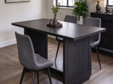 Modern PVC Upholstered Dining Chairs,Armless Side Chairs for Kitchen Dining Room, Set of 4 , Grey & B347P613002