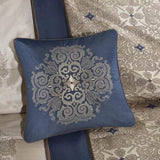 King 7 Piece Jacquard Comforter Set with Throw Pillows B03596994