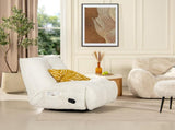 Rearden 35.5" Swivel Glider Manual Recliner Gaming Lounge Chair, Pearl White Short Faux Fur B2719P238499