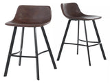 Set of 2 30" Dax Faux Leather Barstool Brown 57582.00