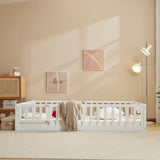 Fence Bed With Door With Board White Painted Pine Full Children's Bed 22080146