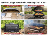 Portable Outdoor Grill Table Cart, Foldable Grill Cart with Wheels, Food Prep Table with Bottle 95490425