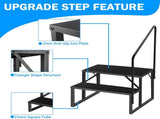 RV Steps with Handrail, 2 Steps Ladder Hot Tub Steps with Handrail, Portable Mobile Home Stairs 04252924