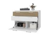 Golva Dresser with Tilt-Out Drawers and Lower Cabinet Storage, White / Natural Oak B097P474284