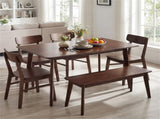 47" Walnut Dining Table for 4-6 People, Rubber Wood Legs Kitchen Table with Smooth Veneered Top 91408518