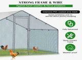2*2*2m/6.5x6.5x6.5ft Silver Chicken Coop with Pointed Roof, 180g PE Rain Cloth, Metal Chicken and 69924344