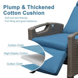 Outdoor Recliner Chair, Patio Recliner with Hand-Woven Wicker, Flip Table Push Back, Adjustable W1859P196402