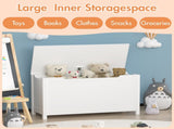 Kids Wooden Toy Box Storage with Safety Hinged Lid for Ages 2 43537735