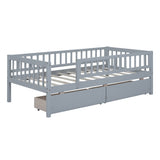 ZNTS Twin Size Daybed Wood Bed with Two Drawers, Gray WF301864AAE