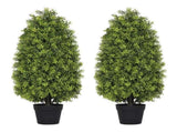 3FT Artificial Boxwood Cone Tree Faux Shrub for Outdoor Planter and Entryway Dcor 2pcs/set W2945P323221