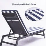 2PCS Set Outdoor Lounge Chair Cushion Replacement Patio Funiture Seat Cushion Chaise Lounge Cushion 64958234