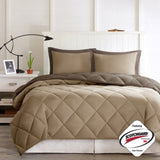 Full/Queen 3M Scotchgard Diamond Quilting Reversible Down Alternative Comforter Set B03595019