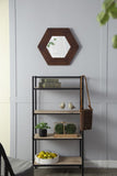 18.5" x 18.5" Hexagon Mirror with Solid Wood Frame, Wall Decor for Living Room Bathroom Hallway, W2078133975