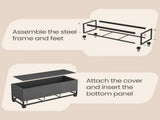 Dark Gray Tufted Storage Ottoman Bench, 43" End of Bed Bench with Lift-Off Lid, 660lb Capacity 30646649