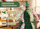 7ft Collapsible Pop Up Christmas Tree Artificial PVC Xmas Tree with Satin Ribbons & Bow Unlit 06550874