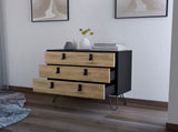 Black and Macadamia 3-Drawer Dresser B062P175199