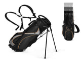 Water-Resistant Golf Stand Bag - 420D Nylon, 3-Way Dividers7 Zipper Pockets, Black 89060465