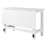 TOPMAX Farmhouse Wood Extendable Dining Table with Drop Leaf for Small Places, White N717P195019K