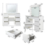 Large White Vanity Tables with Mirror and Light W2139P179891