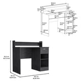 ZNTS Computer Desk with Top Open Shelf, 1-Drawer and 2-Storage Shelves, Smokey Oak B097133208