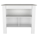 Cala Kitchen Island, Four Legs, Three Shelves -White / Ibiza Marble B20092009