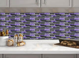 24 Sheets Peel and Stick Backsplash Marble Wall Tiles Waterproof Oilproof Purple Glossy Imitation 03610989