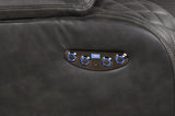 LED & Power Recliner Chair Made With Faux Leather in Black 659436350137