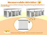 63'' Large Dog Crate Furniture for Double Dog, Wooden Dog Kennel with 2 Drawers,Divider and Sliding 39155818