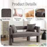 COOLMORE Modern Chenille Loveseat Sofa , Comfy Upholstered 2-Seater Sofa, Small Loveseat Accent W395P224842