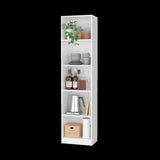 Sutton Slim Bookcase with Modern 5-Shelf Design B128P176166