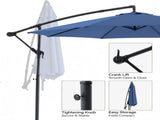 10ft Umbrella Hanging Offset Market Outdoor Sun Shade For Deck Poolside Easy Tilt Cross Base 57680511