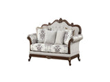 Gloria Traditional Style button tufted Loveseat Ivory B009139092