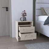 Eter Nightstand , End Table, Side Table Superior Top, Two Drawers -Light Gray B07091862