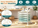 5-Drawer Rolling Storage Cart, Multifunctional Mobile Organizer Cart with Lockable Universal Wheels, 72967110