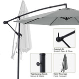 10ft Umbrella Hanging Offset Market Outdoor Sun Shade For Deck Poolside Easy Tilt Cross Base 96791939