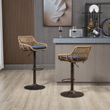 COOLMORE Modern Swivel Bar Stools Set of 2 Adjustable Counter Height Chairs with Footrest for W39594821