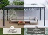 10' x 12'Pergola Modern Style with Adjustable Louvers for Outdoor Roof, Garden, Easy Assembly, 65073227