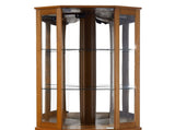 6 Shelf Corner Curio Display Cabinet with Lights, Mirrors and Adjustable Shelves, Oak W1693P165029