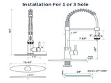 Kitchen Faucet with Pull Down Sprayer and 4 Spraying Modes Single Handle Commercial Spring Kitchen 87505873